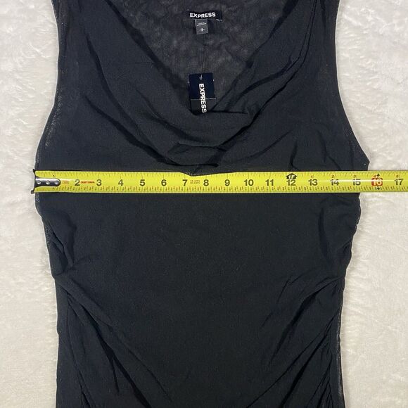 Vintage Y2K Express Sheer Mesh Nylon Tank Black Vamp WhimsyGoth Women's Sm NWT - Picture 5 of 6